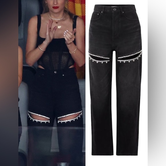 AREA Denim - 📌 NWT Sold Out Area Black Crystal Jeans as Seen on Taylor Swift at Super Bowl